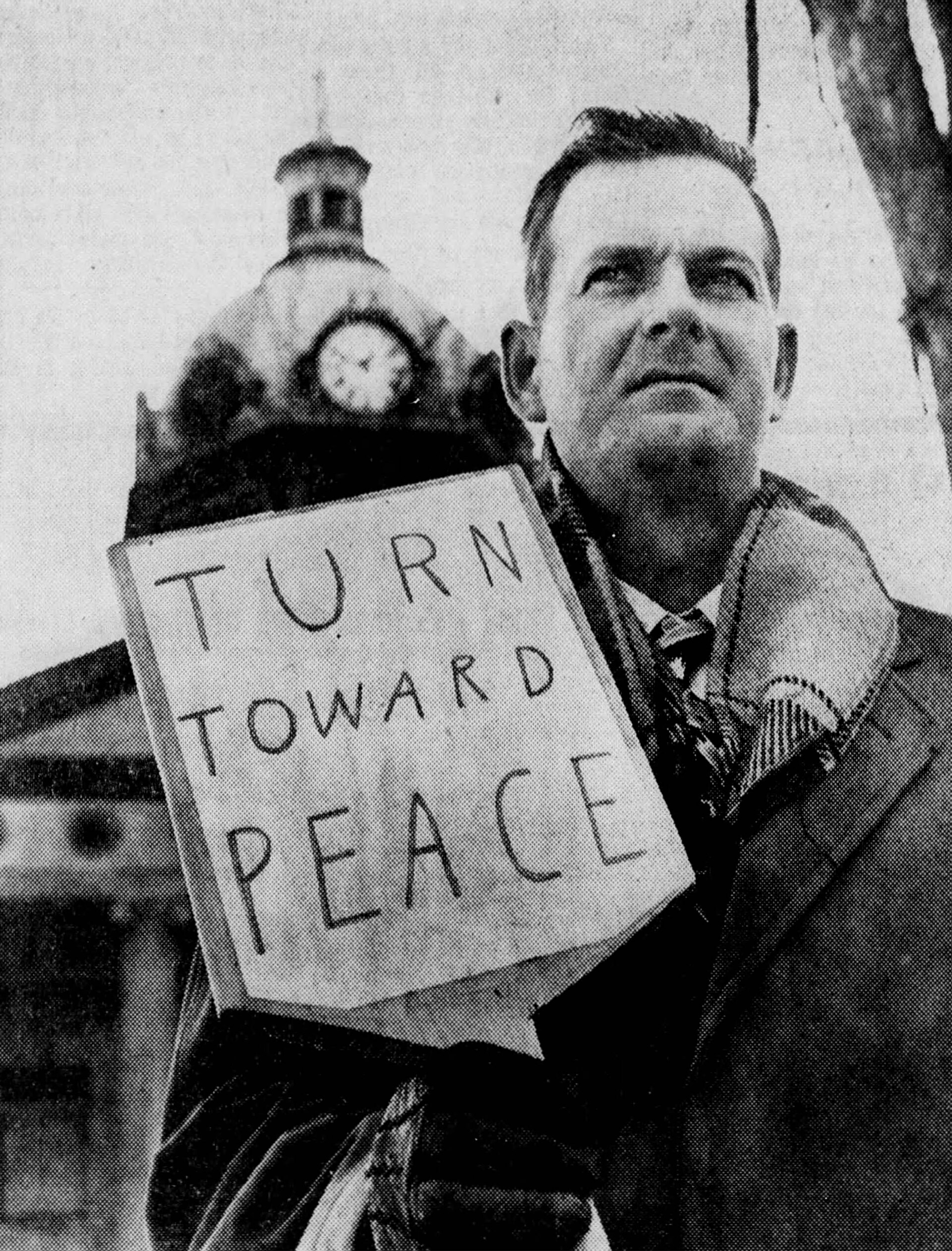 William Lewis Moore Protesting in front of Broome County Courthouse in 1962