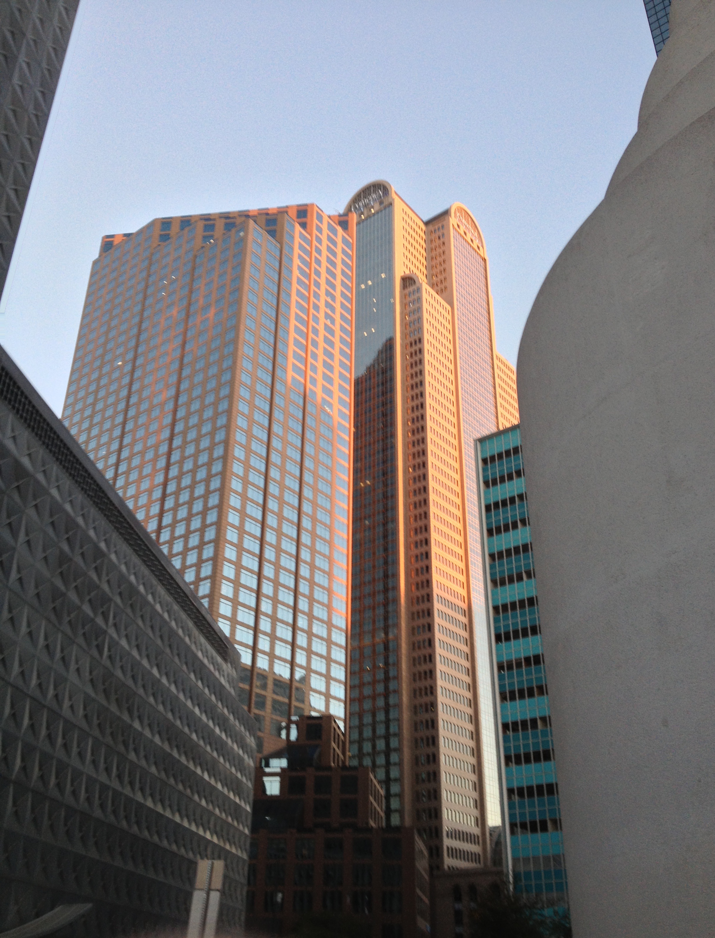 Comerica Bank Tower at sunset