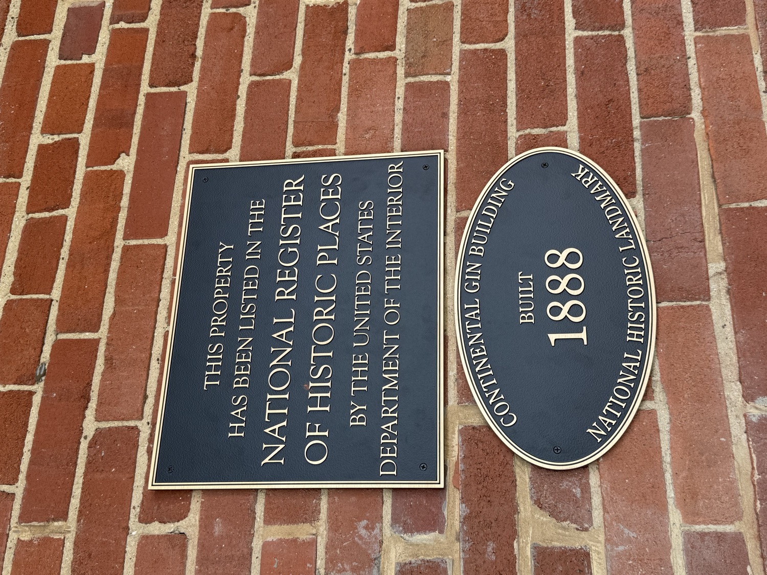 Continental Gin Building — National Register / Landmark plaques