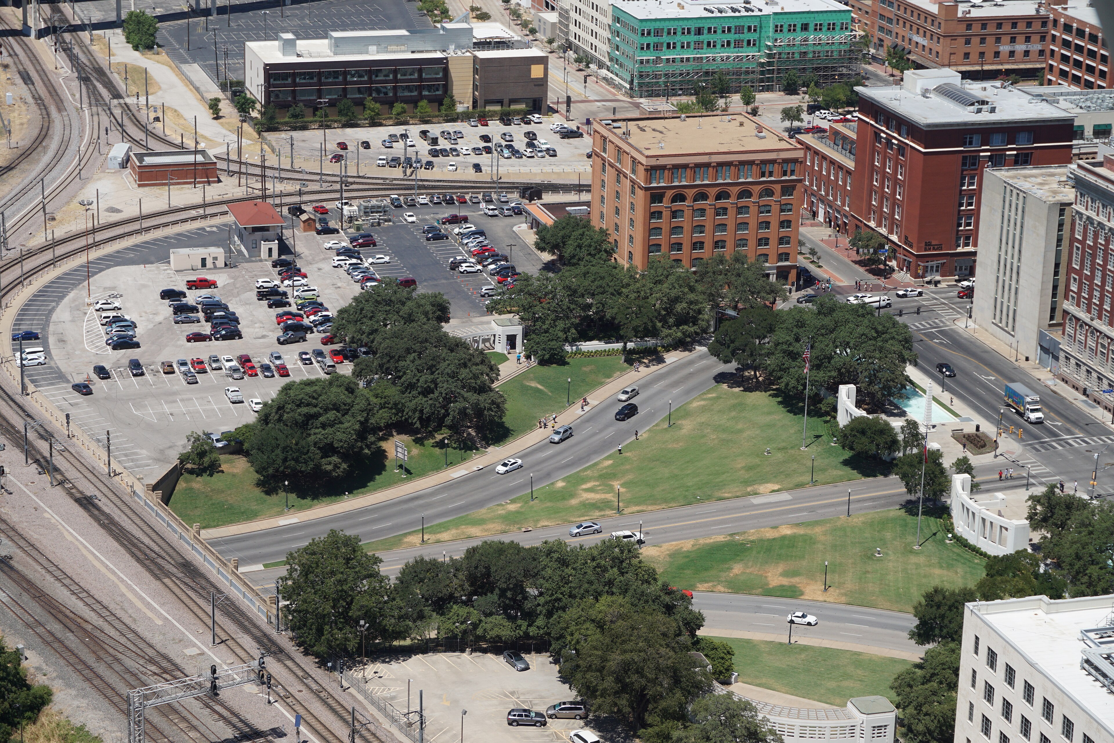 View of Dealey Plaza from Reunion Tower August 2015 01.jpg