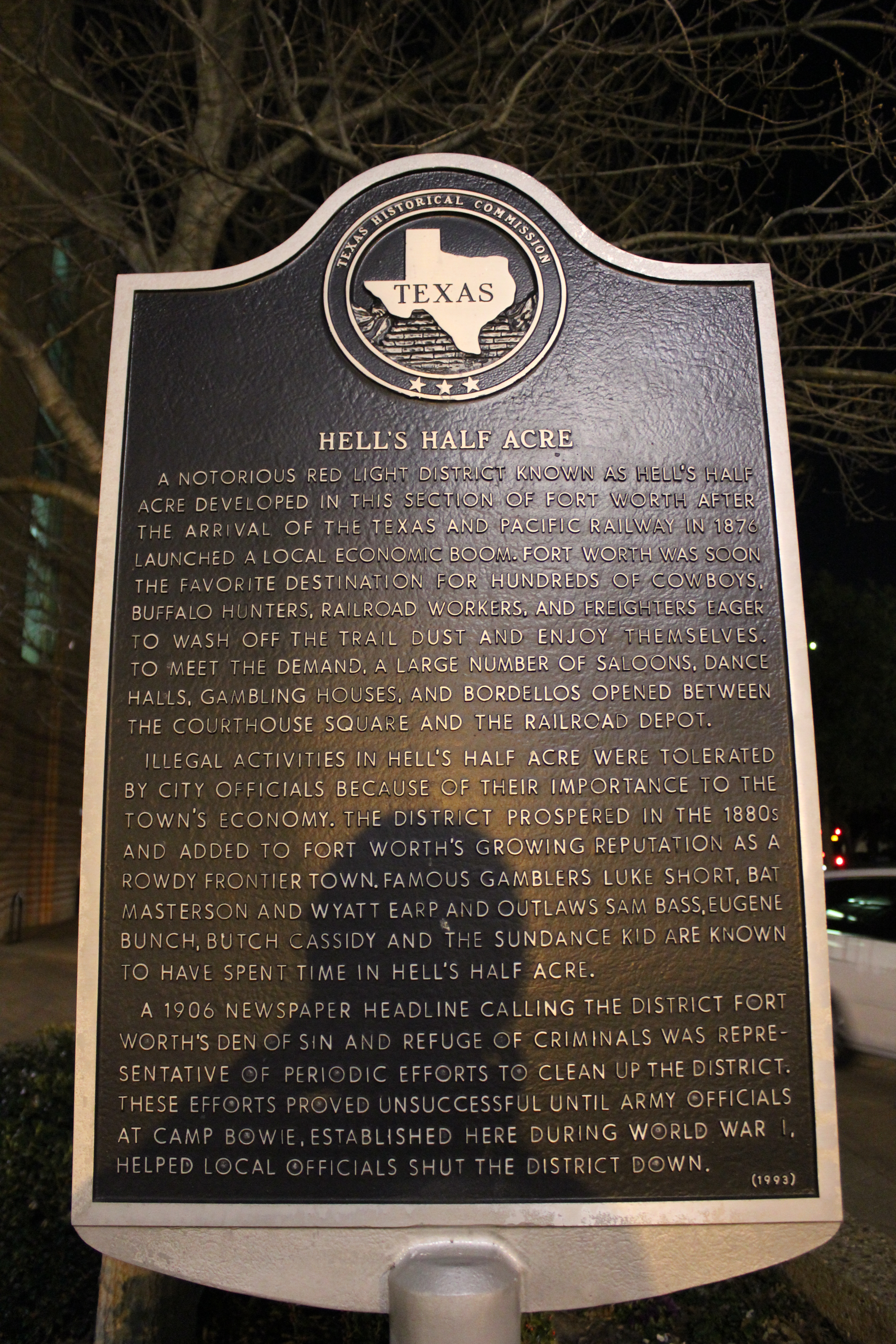 Hells Half Acre, Fort Worth, Texas Historical Marker (7006958981)