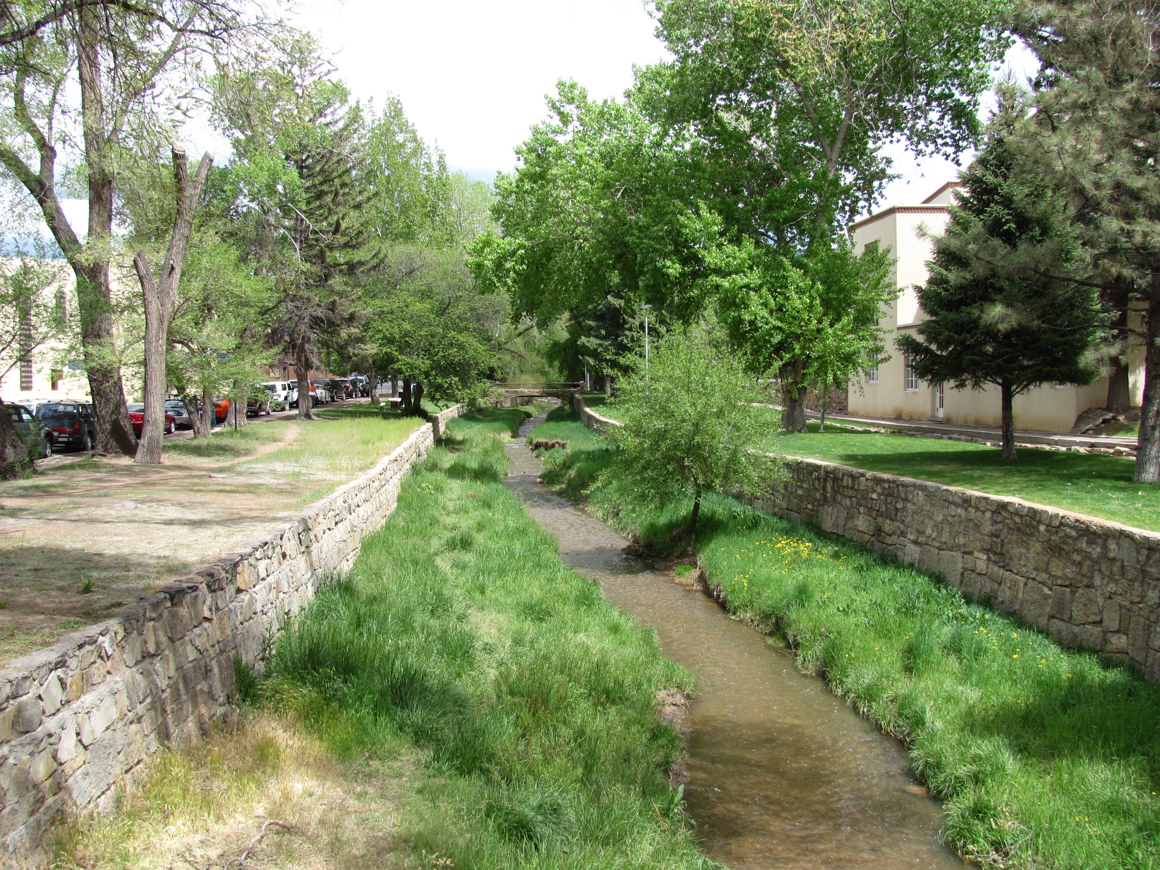 Santa Fe River Park Channel from the Don Gaspar Bridge, Santa Fe NM.jpg