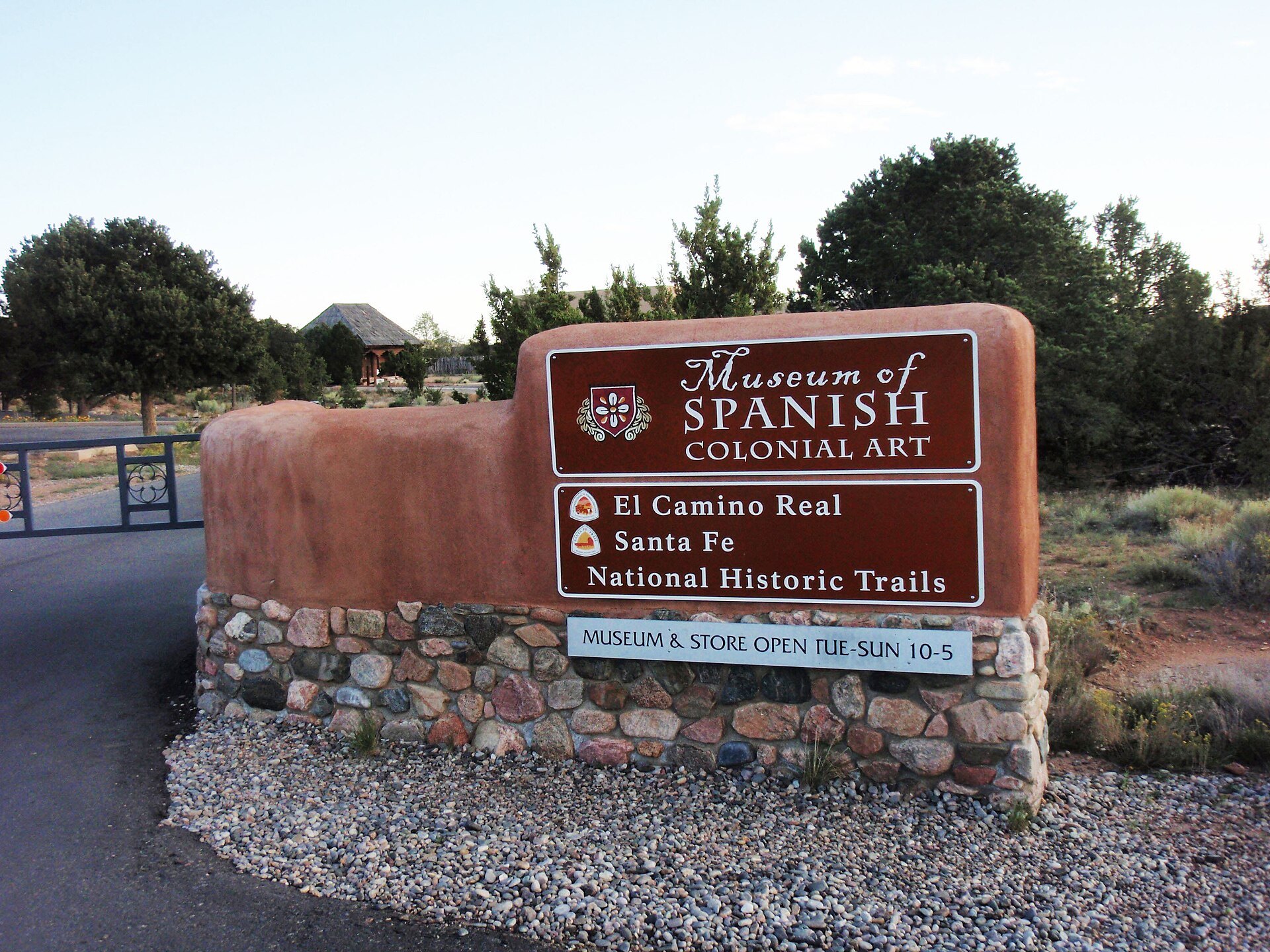 Entrance sign at the Museum of Spanish Colonial Art in Santa Fe, NM