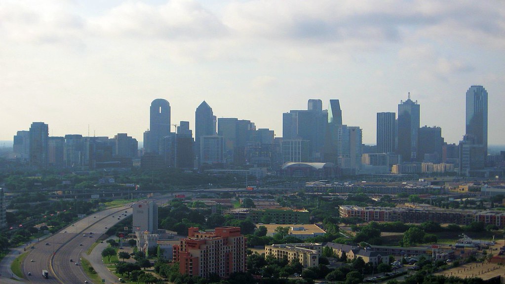 Downtown Dallas Financial & Design Districts from Stemmons Freeway, 06-14-09