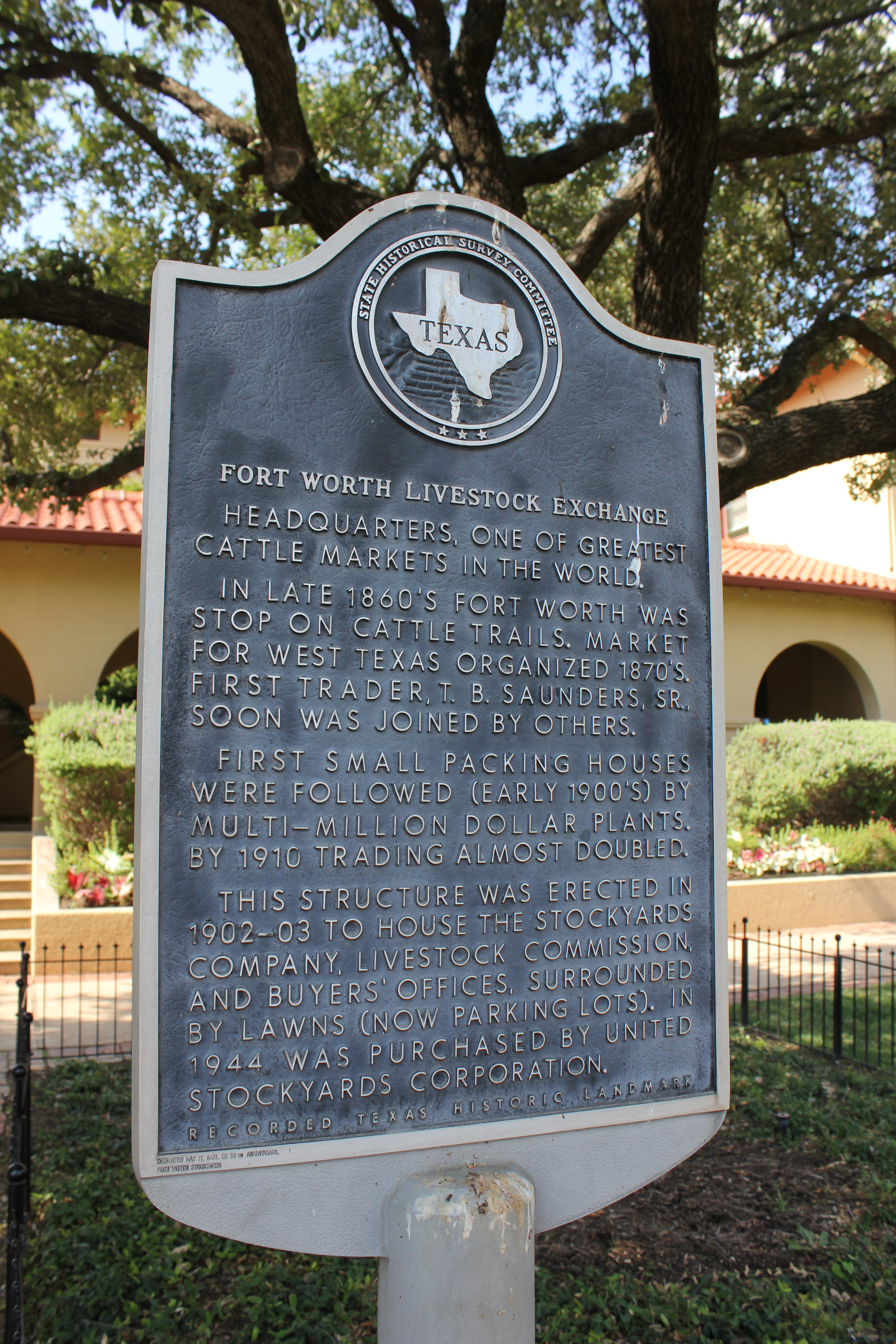 Fort Worth Livestock Exchange, Fort Worth, Texas Historical Marker (8159374570).jpg